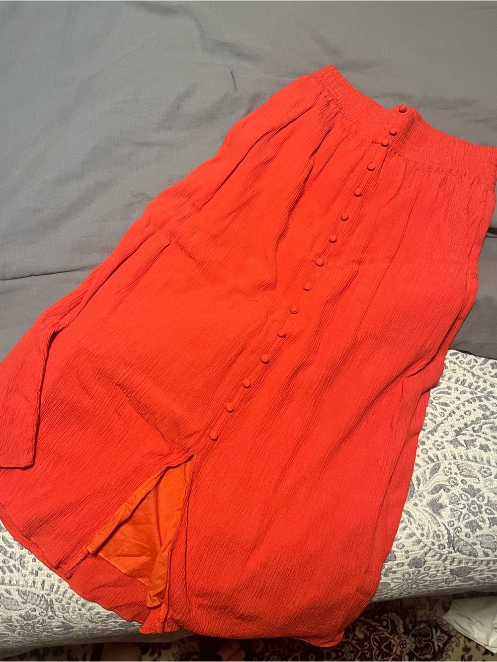 Madewell coral maxi skirt